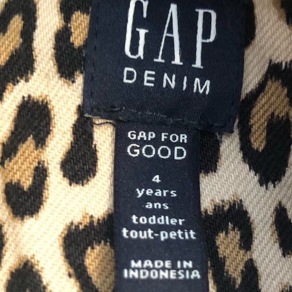 GAP Girls Leopard Jean Jacket size 4 - Picture 4 of 4